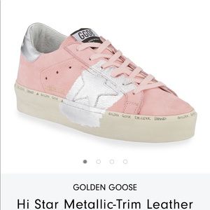 Golden Goose Hi Star Metallic-Trim leather sneakers